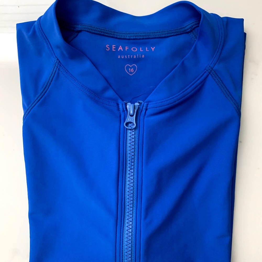 Seafolly Girls Short Sleeve Full Zip Rashguard